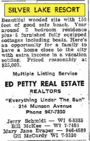 Silver Lake Resort - Aug 1966 Ad (newer photo)